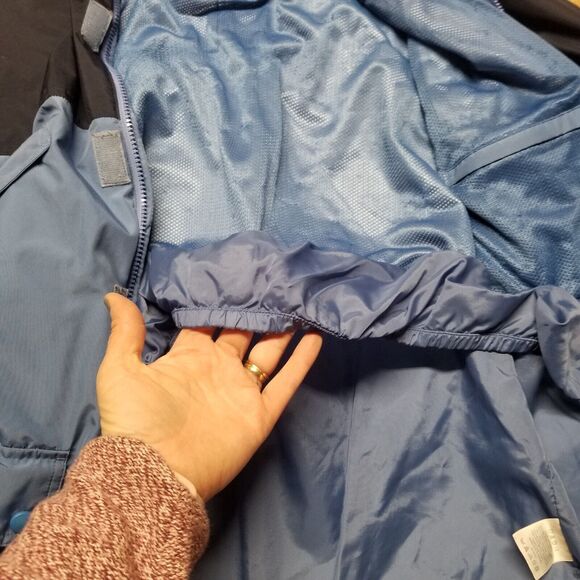 Lands End Zip Windbreaker, Hooded, Pockets, Women's Size M 10-12, Blue Gorp - Picture 12 of 16